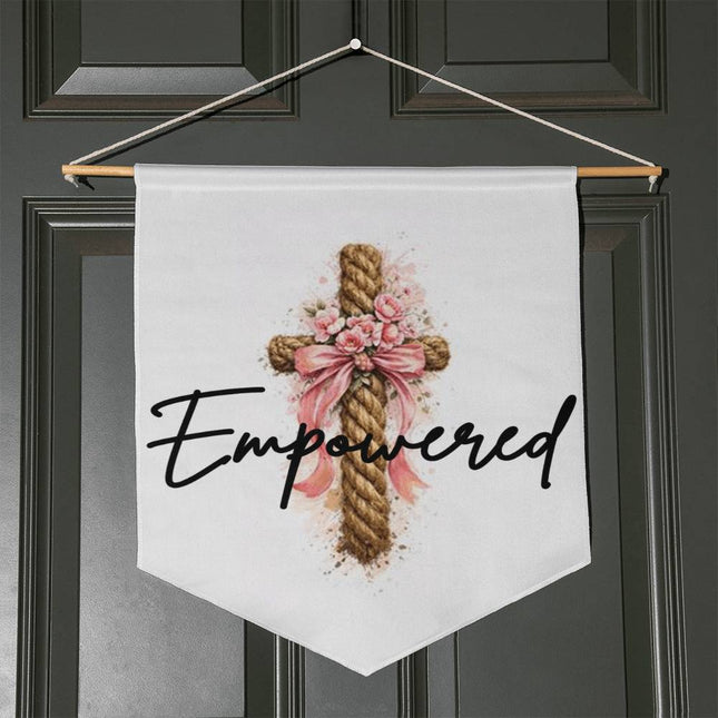 Modern Christian wall pennant for women — "She is the light" — a faith-forward gift, ready to give