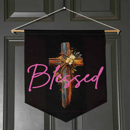 Inspiring Heart Cross Wall Pennant – Christian Gift for Women
