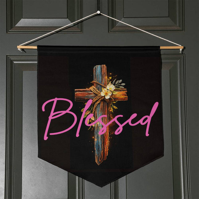 Inspiring Heart Cross Wall Pennant – Christian Gift for Women