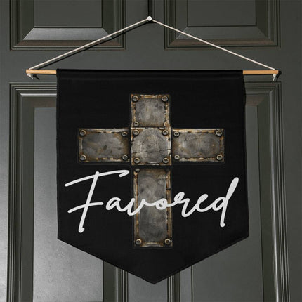 Favored Cross Wall Pennant – Christian Gift for Men