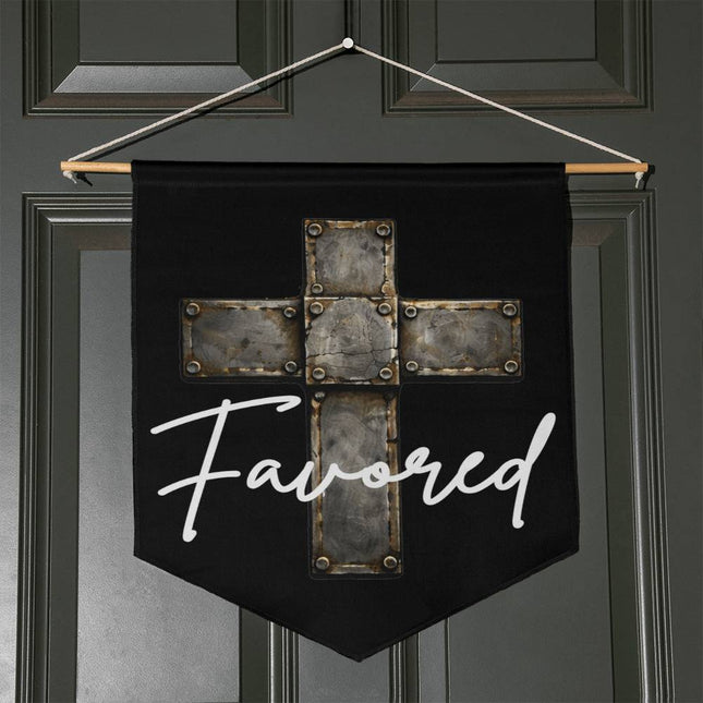Favored Cross Wall Pennant – Christian Gift for Men