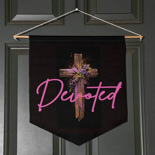 Inspiring Heart Cross Wall Pennant – Christian Gift for Women