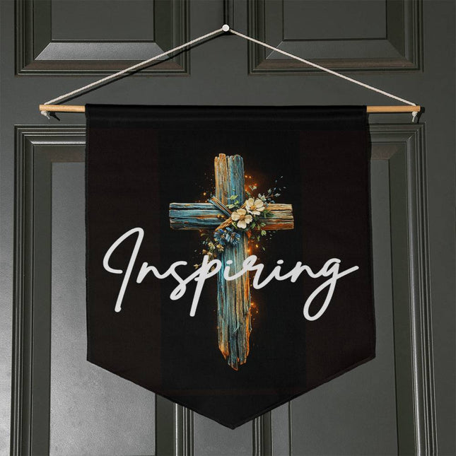 Inspiring Heart Cross Wall Pennant – Christian Gift for Women