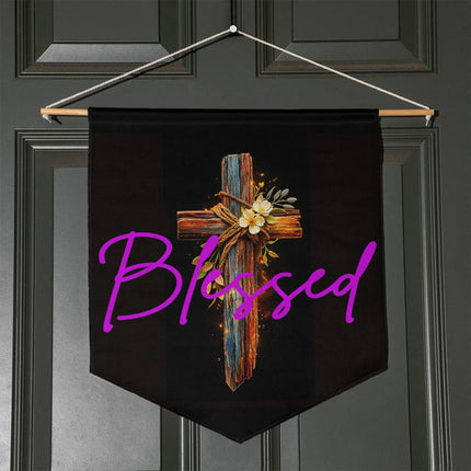 Inspiring Heart Cross Wall Pennant – Christian Gift for Women
