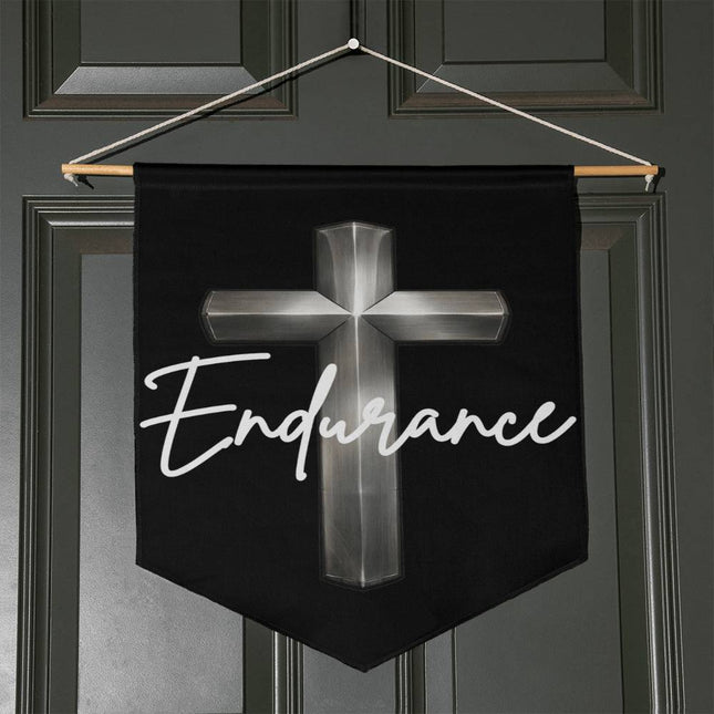 Endurance Cross Wall Pennant – Christian Gift for Men