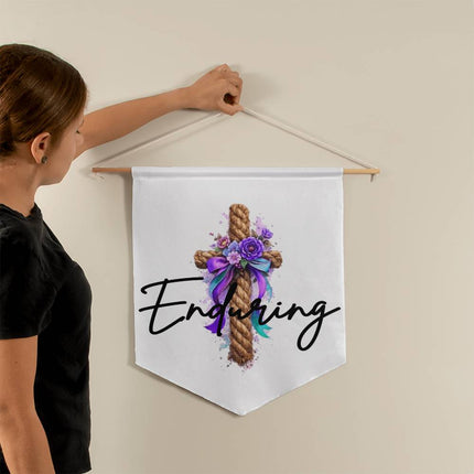 Inspiring Heart Cross Wall Pennant – Christian Gift for Women