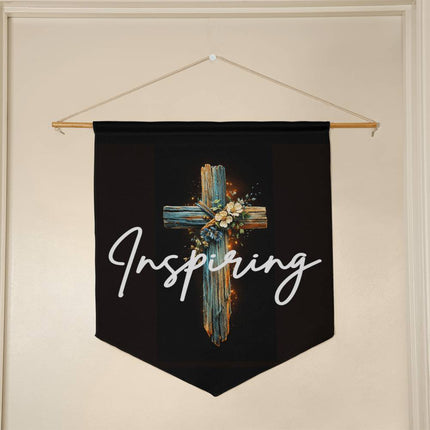 Inspiring Heart Cross Wall Pennant – Christian Gift for Women