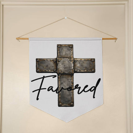 Christian Wall Pennant | Favored Cross Home Decor Sign