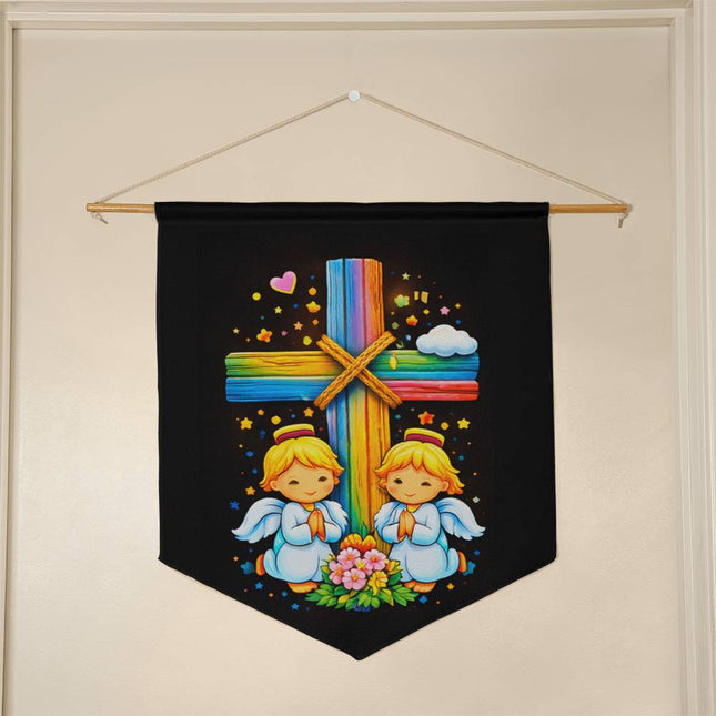 Praying Angels Wall Pennant – Christian Gift for Kids