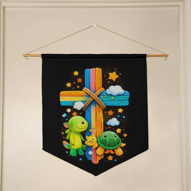 Dinosaur & Turtle Wall Pennant – Christian Gift for Kids