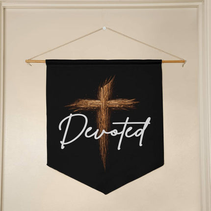 Devoted Cross Wall Pennant – Christian Gift for Men
