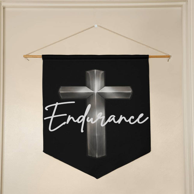 Endurance Cross Wall Pennant – Christian Gift for Men