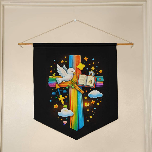 Dove & Holy Bible Wall Pennant – Christian Gift for Kids