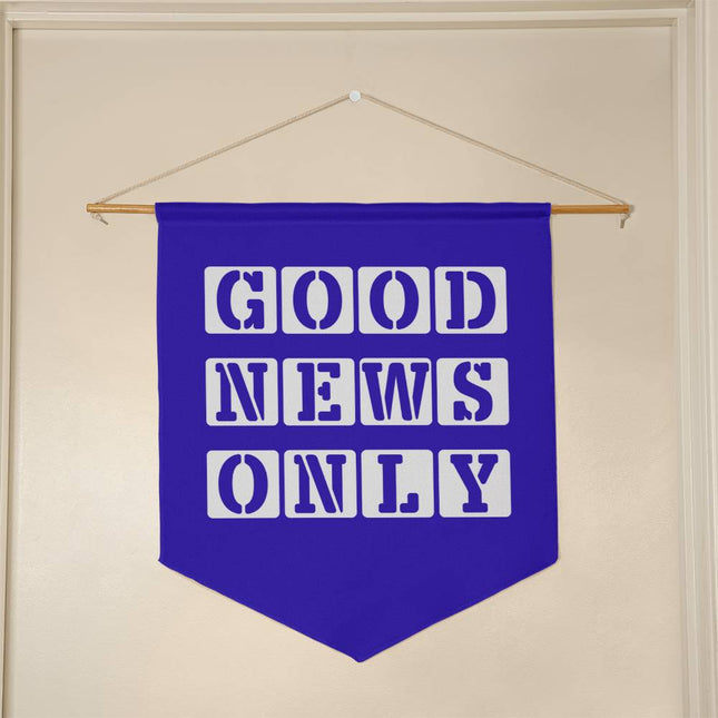 Good News Only Wall Pennant | Blue | 21x18 Christian Wall Decor