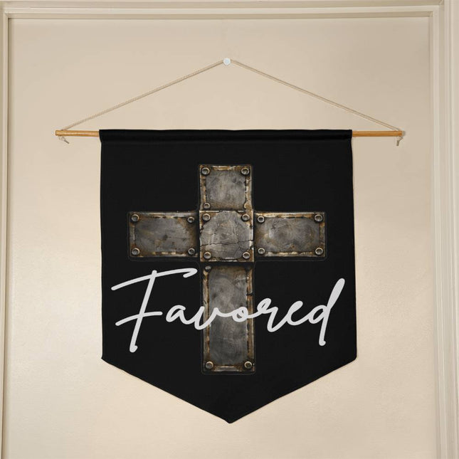 Favored Cross Wall Pennant – Christian Gift for Men