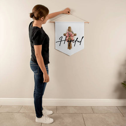 Inspiring Heart Cross Wall Pennant – Christian Gift for Women