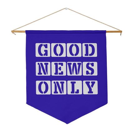 Good News Only Wall Pennant | Blue | 21x18 Christian Wall Decor