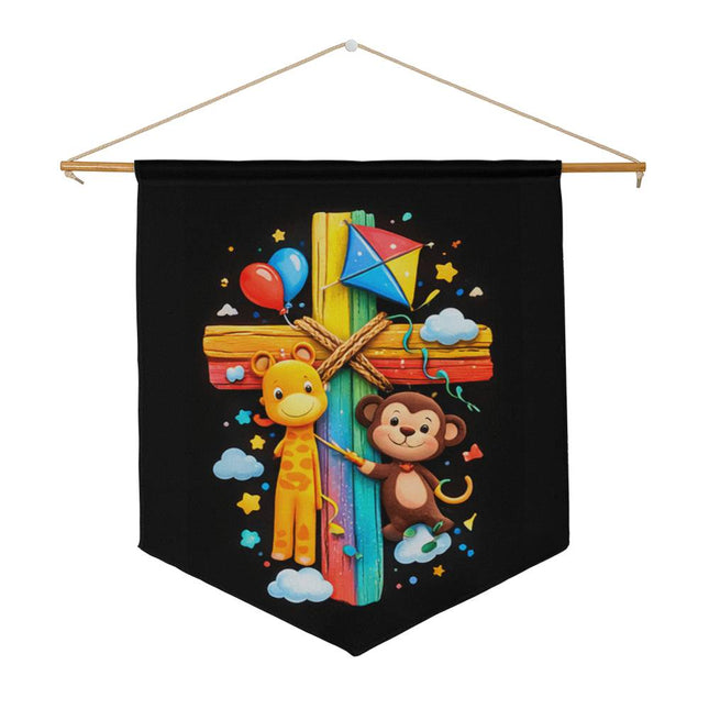 Giraffe & Monkey Wall Pennant – Christian Gift for Kids