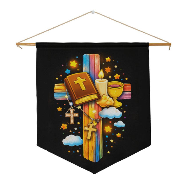 Holy Bible & Chalice Wall Pennant – Christian Gift for Kids