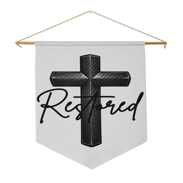 Christian Wall Pennant | Restored Cross Home Decor Sign