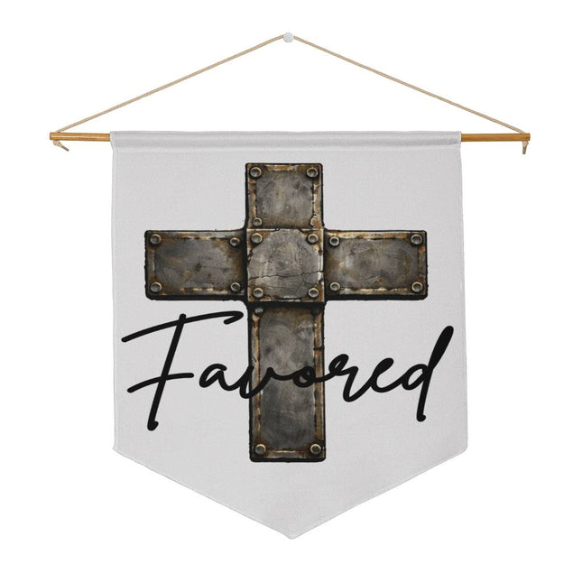 Christian Wall Pennant | Favored Cross Home Decor Sign