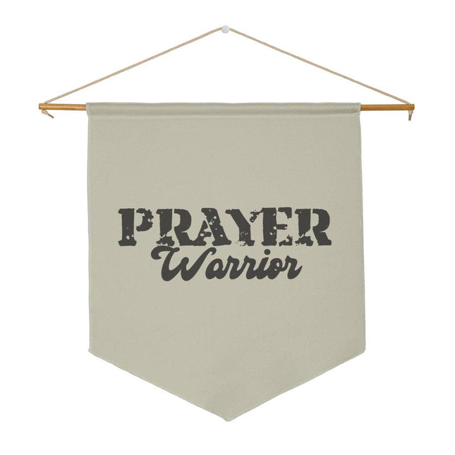 Prayer Warrior Wall Pennant | Sage Neutral | 21x18 Faith Decor