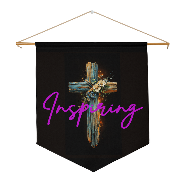 Inspiring Heart Cross Wall Pennant – Christian Gift for Women