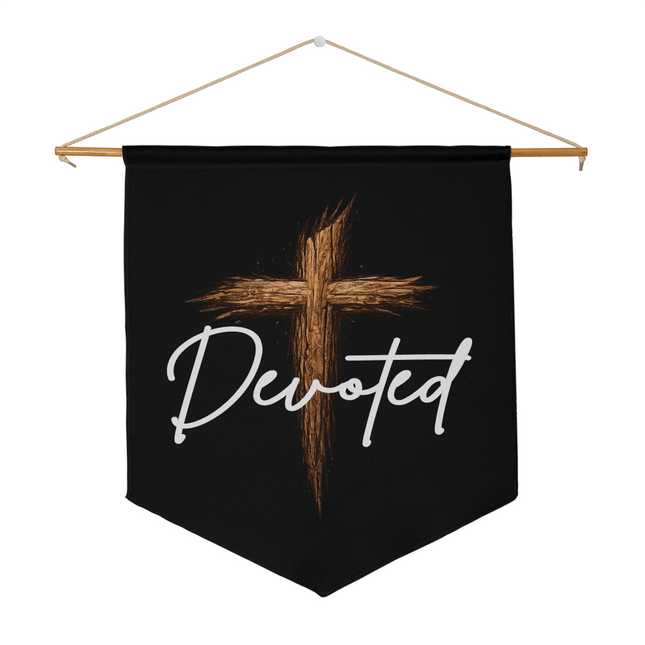 Devoted Cross Wall Pennant – Christian Gift for Men
