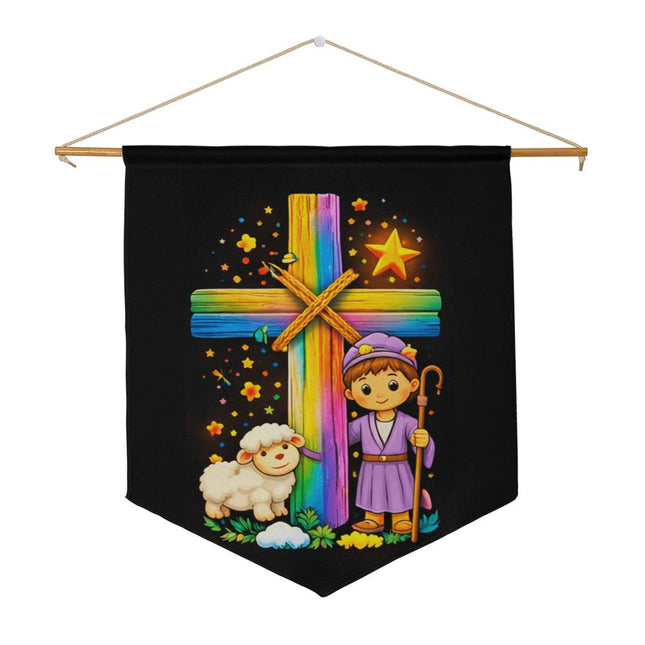 Little Shepherd & Lamb Wall Pennant – Christian Gift for Kids