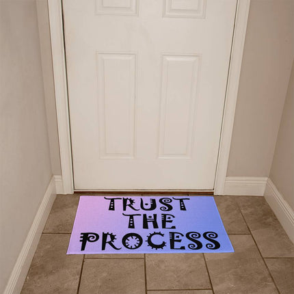Trust The Process Welcome Mat | Purple Blue Gradient | Faith Encouragement