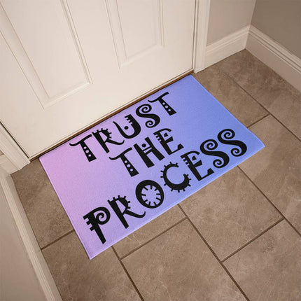 Trust The Process Welcome Mat | Purple Blue Gradient | Faith Encouragement