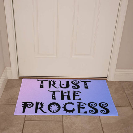 Trust The Process Welcome Mat | Purple Blue Gradient | Faith Encouragement