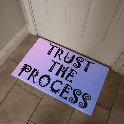 Trust The Process Welcome Mat | Purple Blue Gradient | Faith Encouragement
