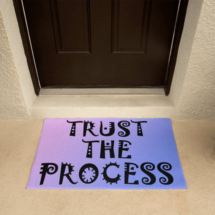 Trust The Process Welcome Mat | Purple Blue Gradient | Faith Encouragement