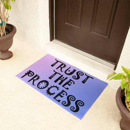 Trust The Process Welcome Mat | Purple Blue Gradient | Faith Encouragement