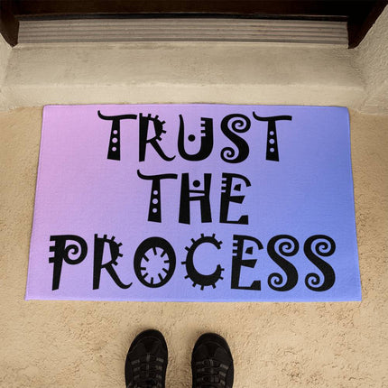 Trust The Process Welcome Mat | Purple Blue Gradient | Faith Encouragement