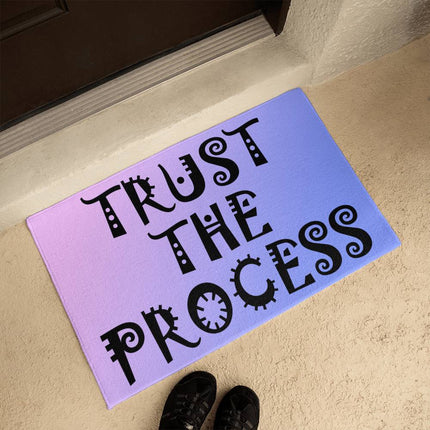 Trust The Process Welcome Mat | Purple Blue Gradient | Faith Encouragement