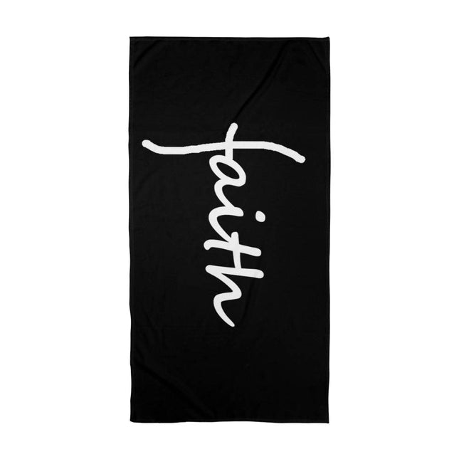 Faith Black Bath Towel | Christian Bathroom Decor Gift