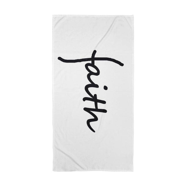 Faith White Bath Towel | Minimalist Christian Home Decor Gift