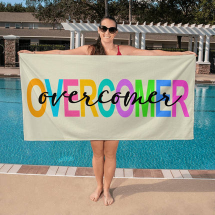 Christian Bath Towels: Overcomer Bath Towel | Multicolor | 60x30