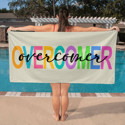 Christian Bath Towels: Overcomer Bath Towel | Multicolor | 60x30