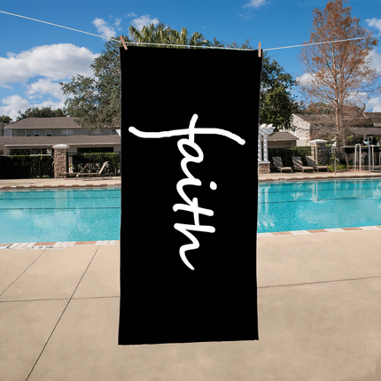 Faith Black Bath Towel | Christian Bathroom Decor Gift
