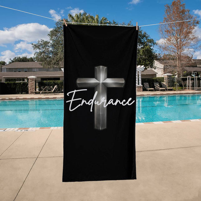 Endurance Cross Bath Towel – Christian Gift for Men