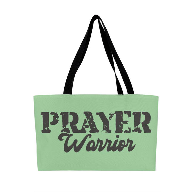 Prayer Warrior Weekender Tote Bag | Sage Green | Christian Travel Tote