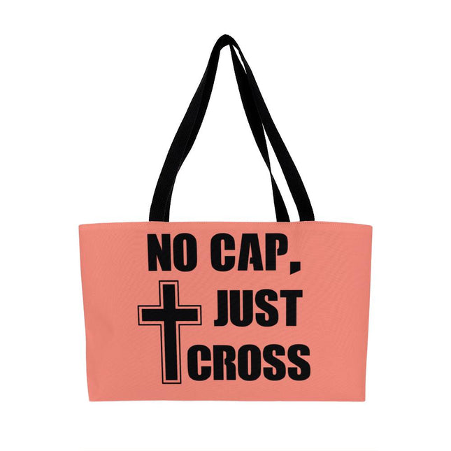 No Cap Just Cross Weekender Tote Bag | Pink | Christian Travel Tote
