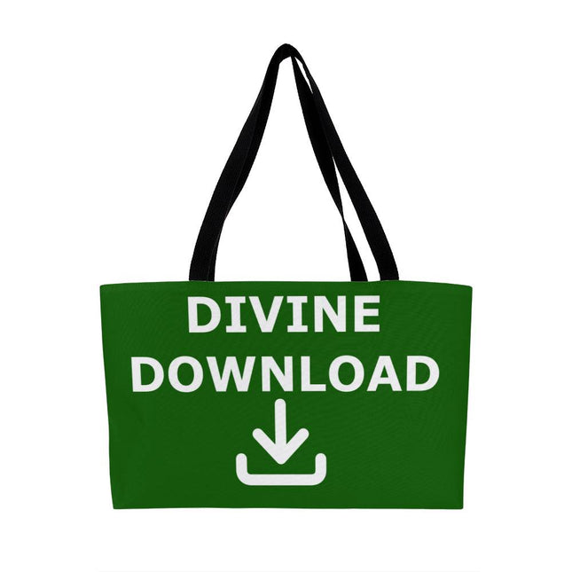 Divine Download Weekender Tote Bag | Green | Christian Travel Tote