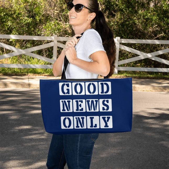 Good News Only Weekender Tote Bag | Navy | Christian Travel Tote