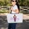 Modern Christian weekender tote for women — "Light where she goes" — a faith-forward gift, ready to give