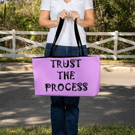 Trust the Process Weekender Tote Bag | Lavender | Christian Travel Tote