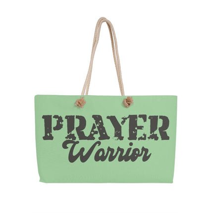 Prayer Warrior Weekender Tote Bag | Sage Green | Christian Travel Tote